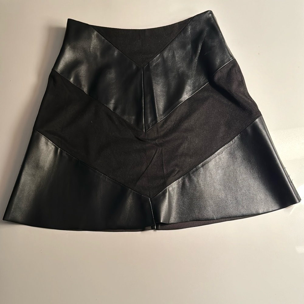 Lulus Black Vegan Leather Mini Skirt
